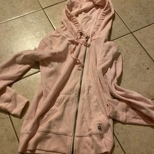 Pink Hollister sweatshirt zip up extra small